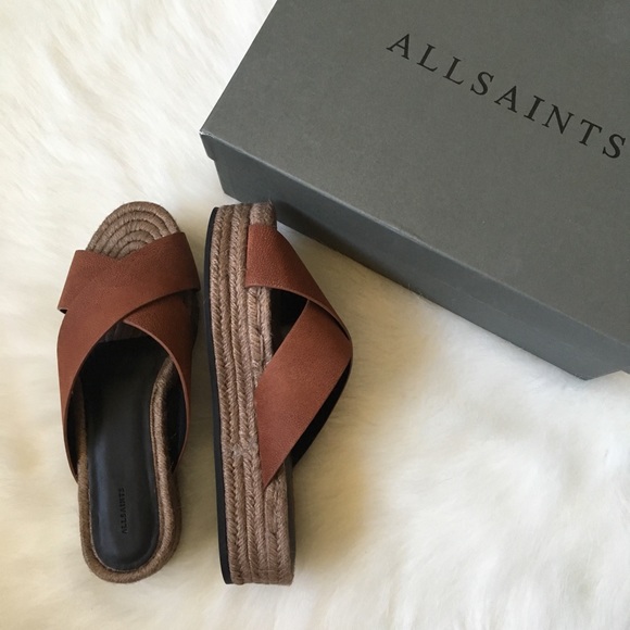 All Saints Rick Brick Red Harlem Espadrilles NIB - Picture 2 of 6